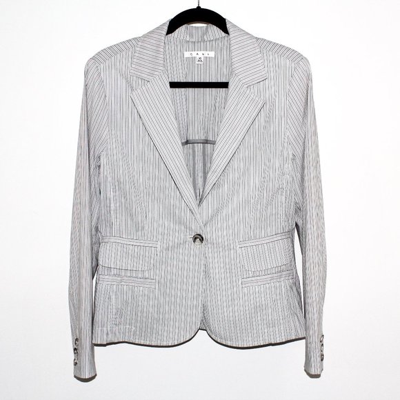 Cabi Jackets & Blazers - Cabi "Boyfriend" Pinstripe Floral Lined Blazer